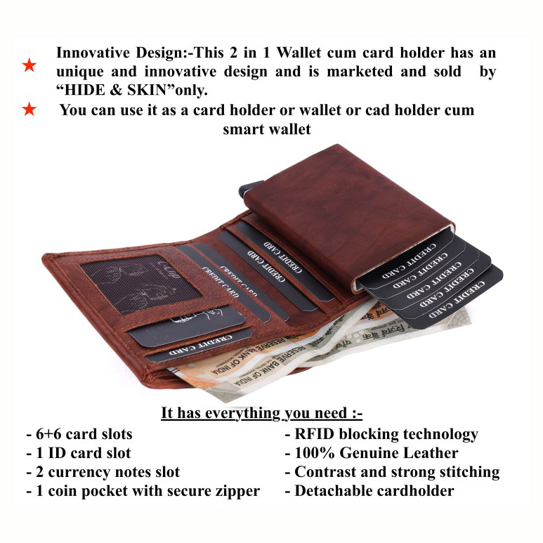 Men's Real Leather Wallet Bifold ID Card Holder RFID Snap Button Purse US  Stock