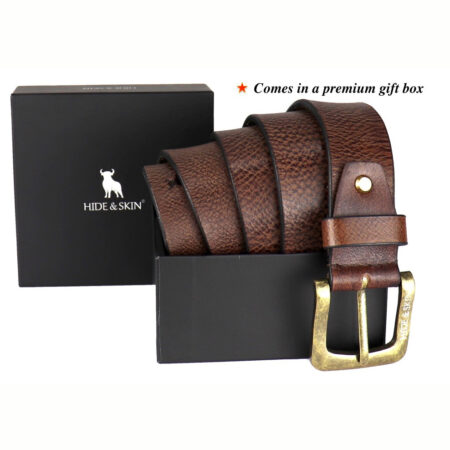 HIDE & SKIN men’s genuine leather belt 100% original leather best quality real cowboy casual