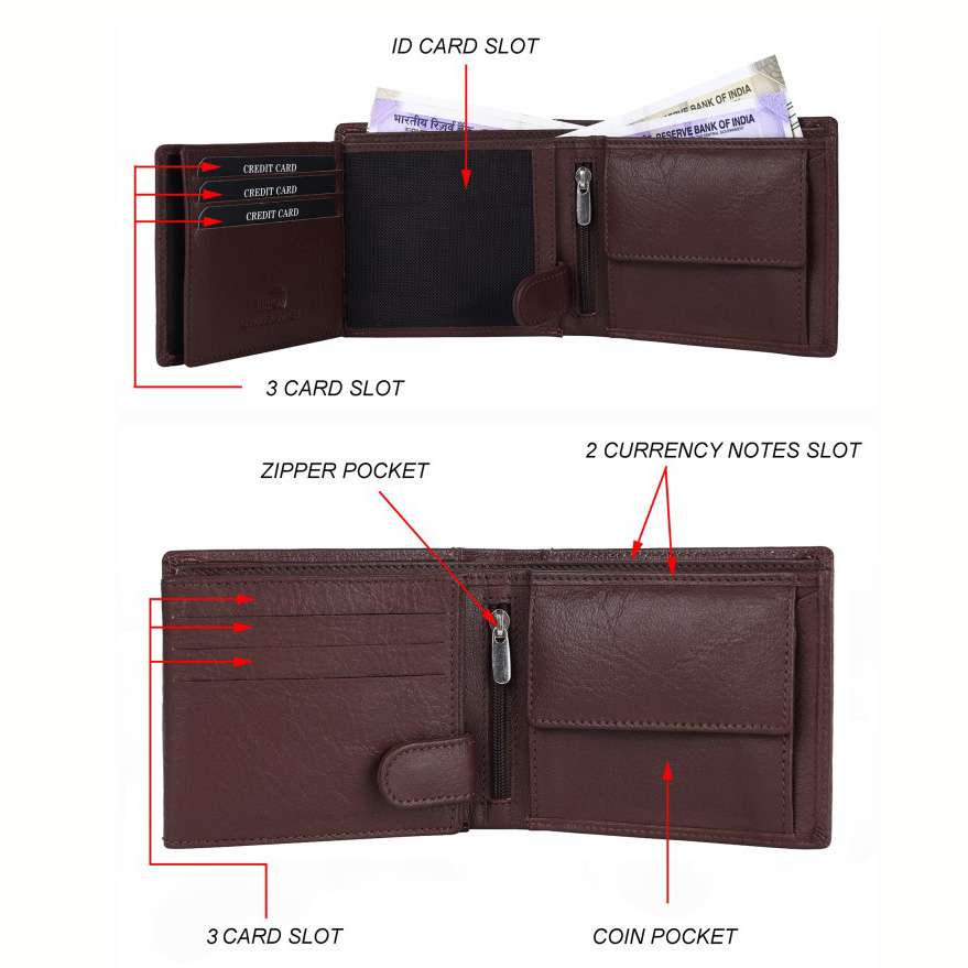 HIDE & SKIN Daniel Leather Wallet for Men Brown - Hide and Skin
