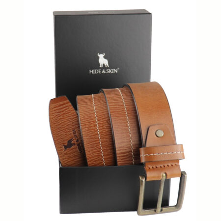 HIDE & SKIN men’s genuine leather belt 100% original leather best quality real cowboy casual