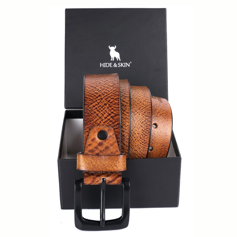 HIDE & SKIN Full Grain Genuine Leather Belt for Men