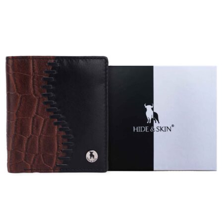 HIDE & SKIN handcrafted 100% Full Top Grain Genuine Leather RFID Blocking wallet for men