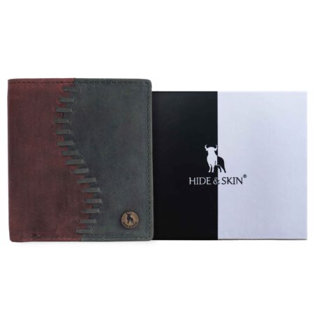 HIDE & SKIN handcrafted 100% Full Top Grain Genuine Leather RFID Blocking wallet for men