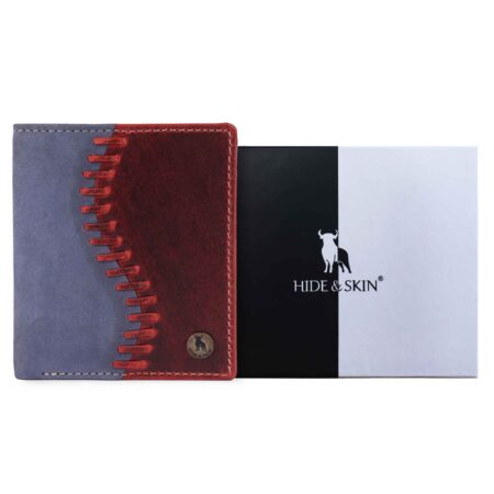 HIDE & SKIN handcrafted 100% Full Top Grain Genuine Leather RFID Blocking wallet for men