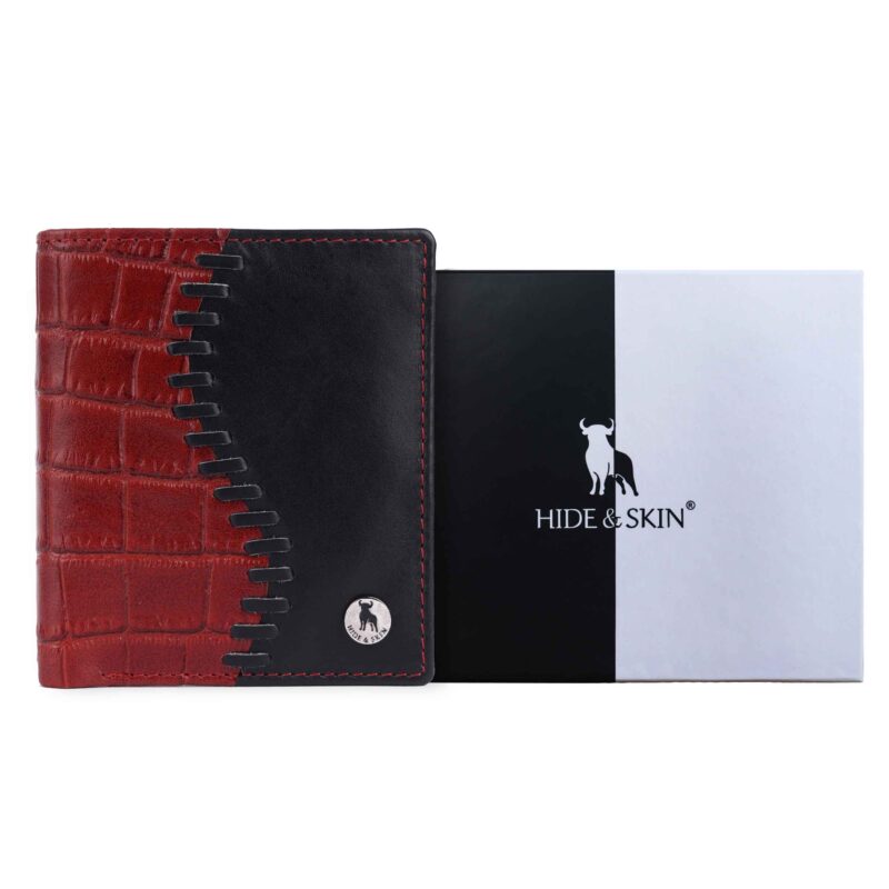 HIDE & SKIN handcrafted 100% Full Top Grain Genuine Leather RFID Blocking wallet for men