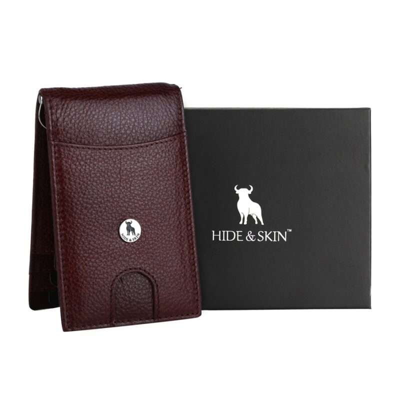 HIDE & SKIN handcrafted 100% Full Top Grain Genuine Leather RFID Blocking wallet for men Cum Money clip