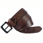 HIDE & SKIN Top Grain Genuine Leather Handmade | Cowboy Belt for Men | 46 inches length | Adjustable size fits Waist 28 - 40 inches - Image 2