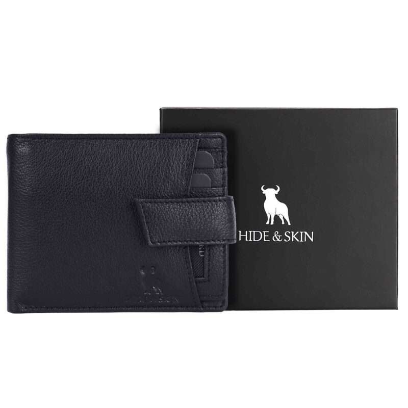 HIDE & SKIN handcrafted 100% Full Top Grain Genuine Leather RFID Blocking wallet for men