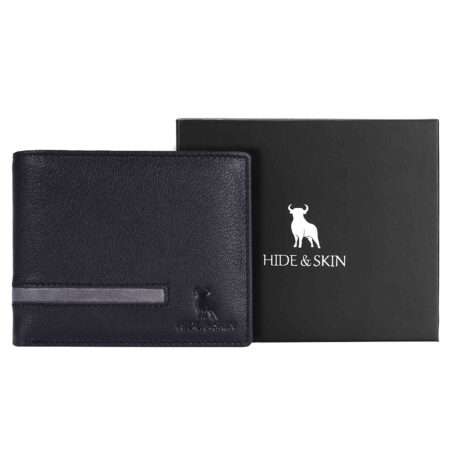 HIDE & SKIN handcrafted 100% Full Top Grain Genuine Leather RFID Blocking wallet for men