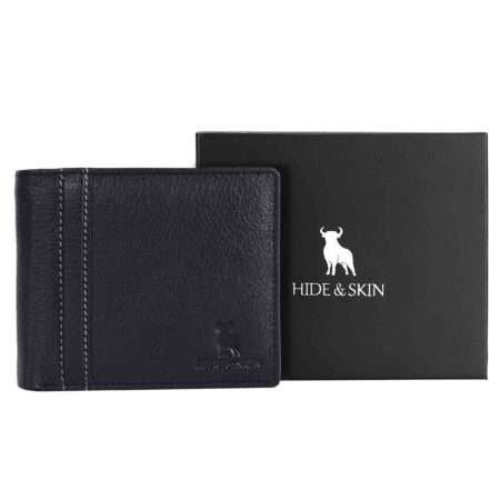 HIDE & SKIN handcrafted 100% Full Top Grain Genuine Leather RFID Blocking wallet for men