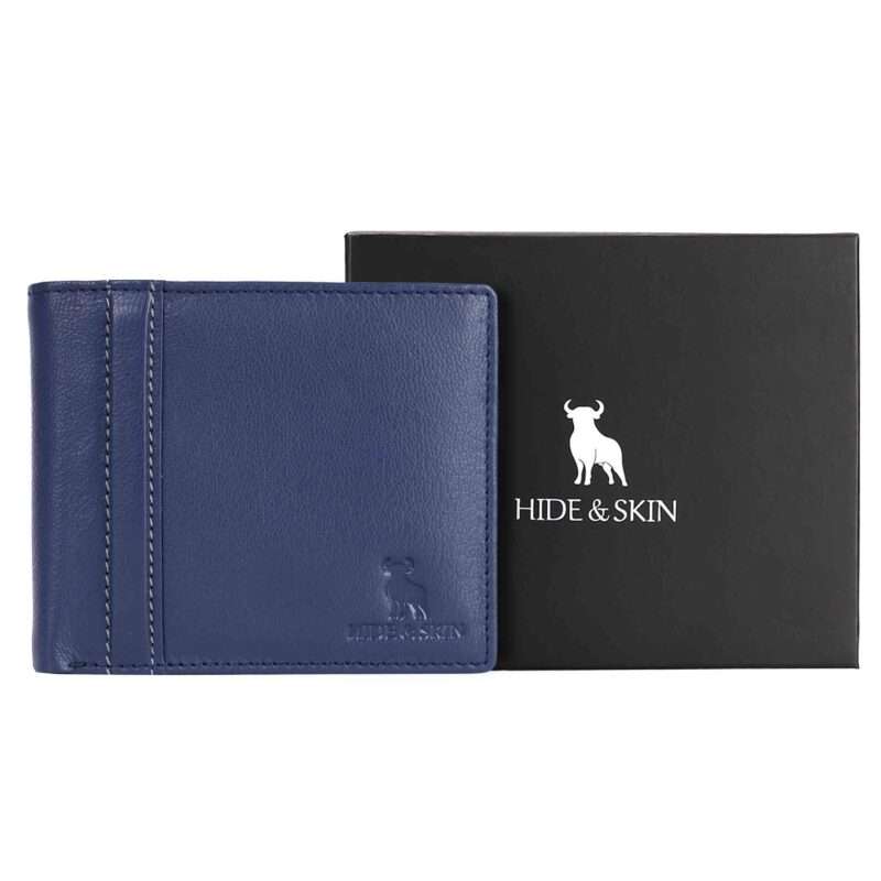 HIDE & SKIN handcrafted 100% Full Top Grain Genuine Leather RFID Blocking wallet for men