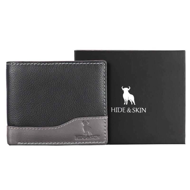 HIDE & SKIN handcrafted 100% Full Top Grain Genuine Leather RFID Blocking wallet for men