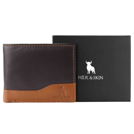 HIDE & SKIN handcrafted 100% Full Top Grain Genuine Leather RFID Blocking wallet for men