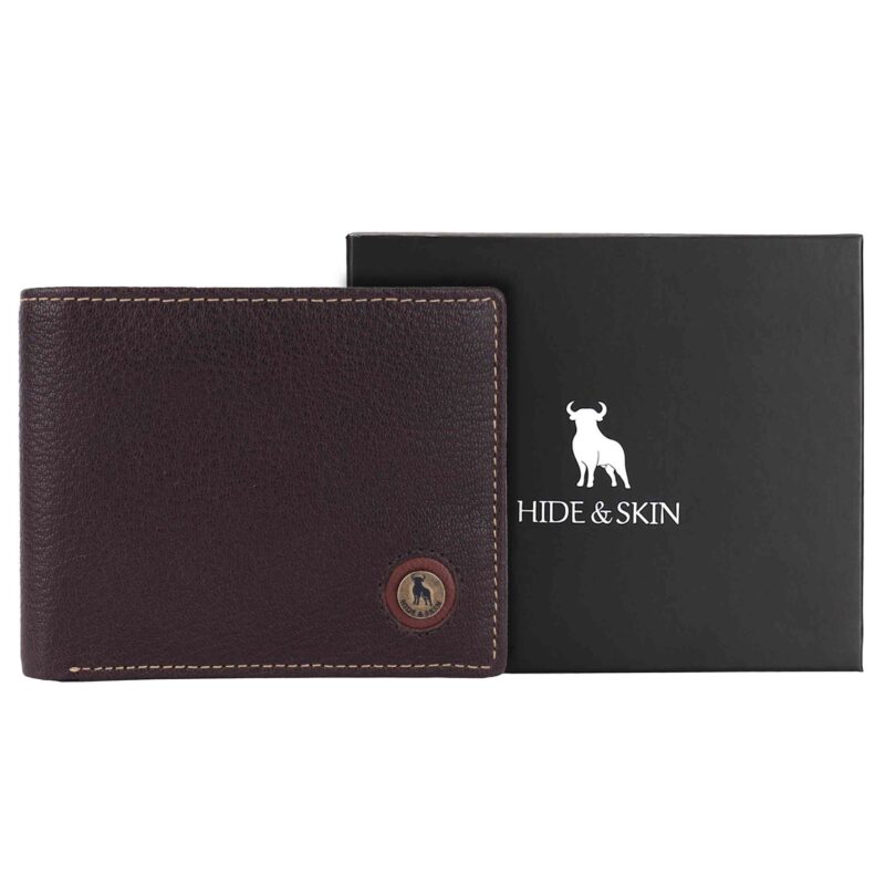 HIDE & SKIN handcrafted 100% Full Top Grain Genuine Leather RFID Blocking wallet for men