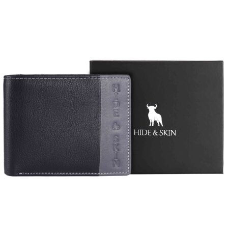 HIDE & SKIN handcrafted 100% Full Top Grain Genuine Leather RFID Blocking wallet for men