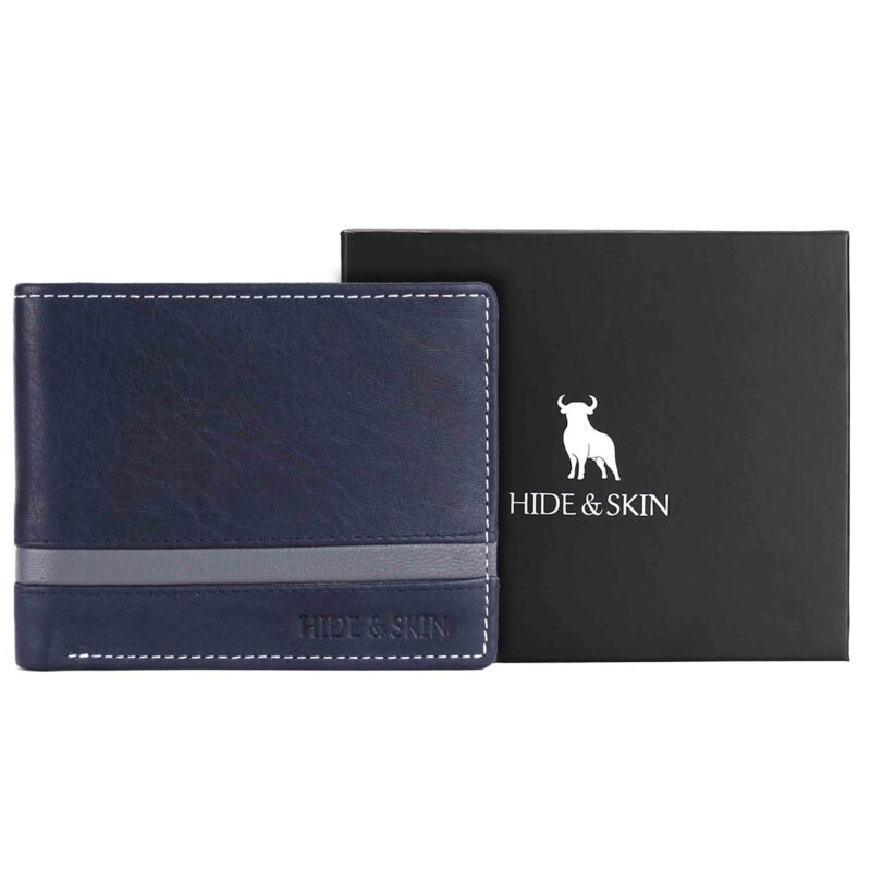 HIDE & SKIN handcrafted 100% Full Top Grain Genuine Leather RFID Blocking wallet for men