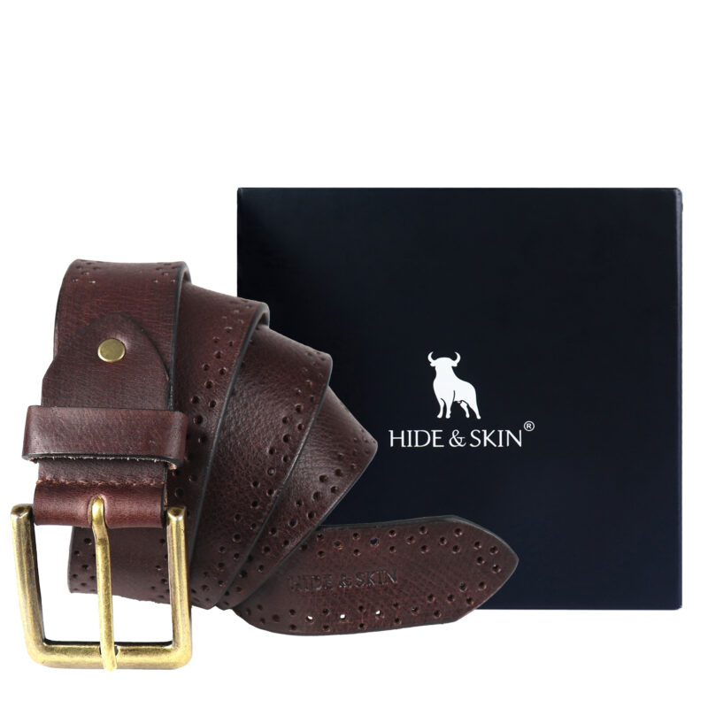 HIDE & SKIN men’s genuine leather belt 100% original leather best quality real cowboy casual