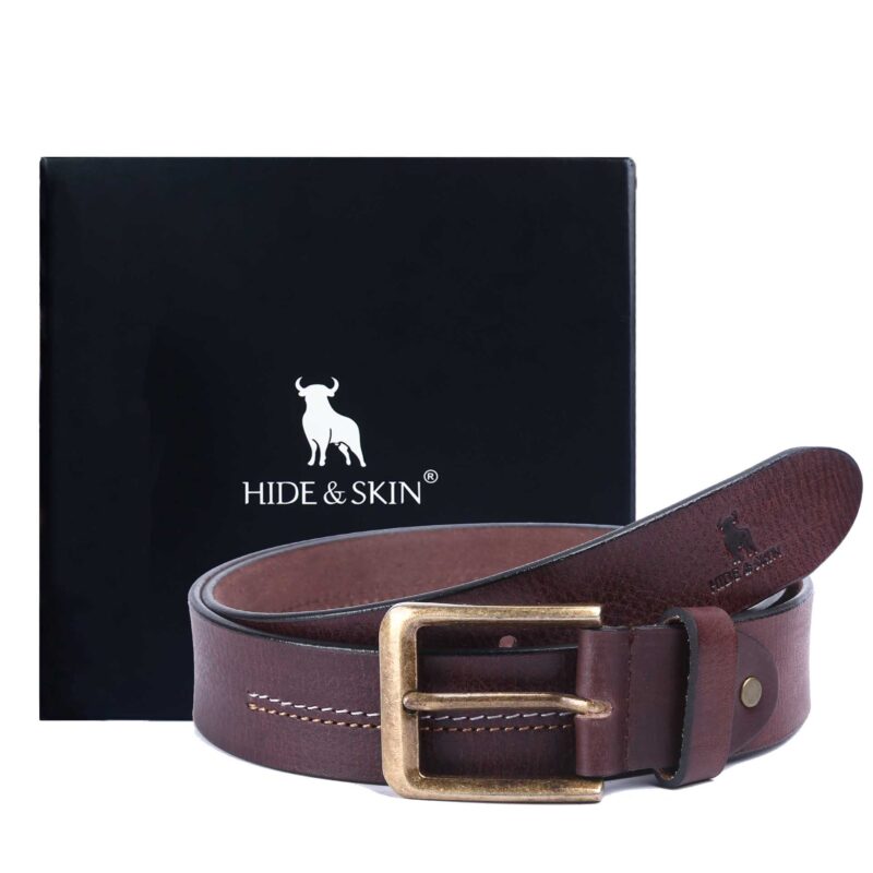 HIDE & SKIN men’s genuine leather belt 100% original leather best quality real cowboy casual