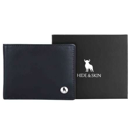 HIDE & SKIN handcrafted 100% Full Top Grain Genuine Leather RFID Blocking wallet for men