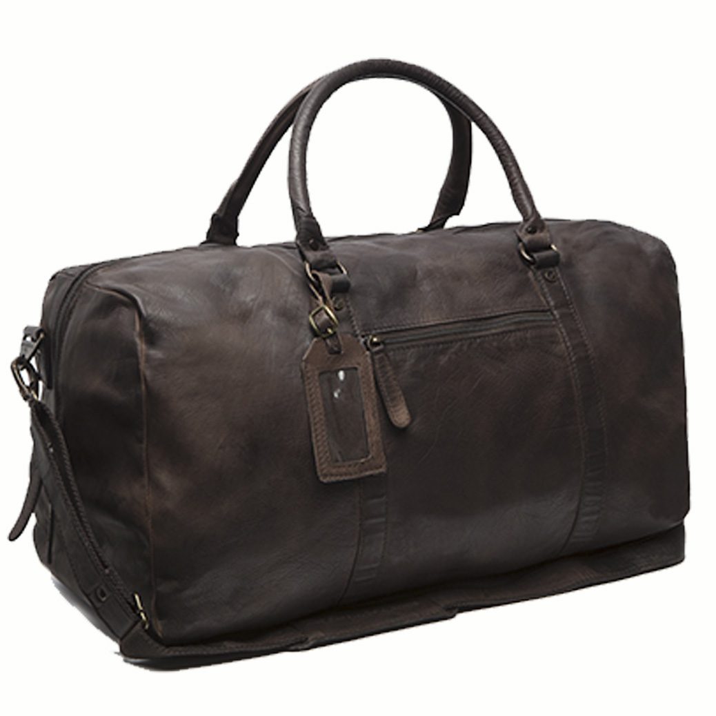 HIDE & SKIN Men’s 100% Full Grain leather Travel Bag | Weekender Bag | Duffel Bag | Gym Bag | Handcrafted with love In India