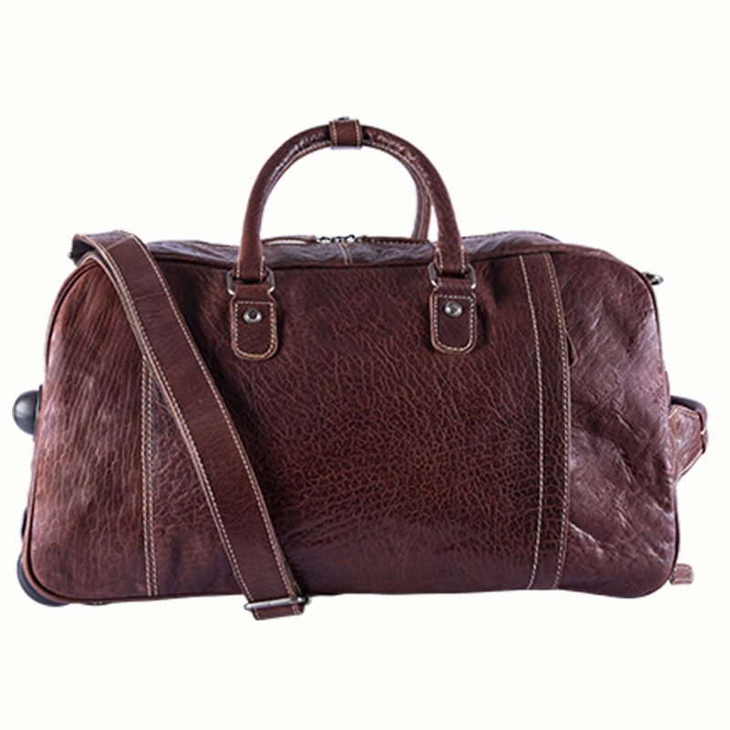 HIDE & SKIN Men’s 100% Full Grain leather Travel Bag | Weekender Bag | Duffel Bag | Gym Bag | Handcrafted with love In India