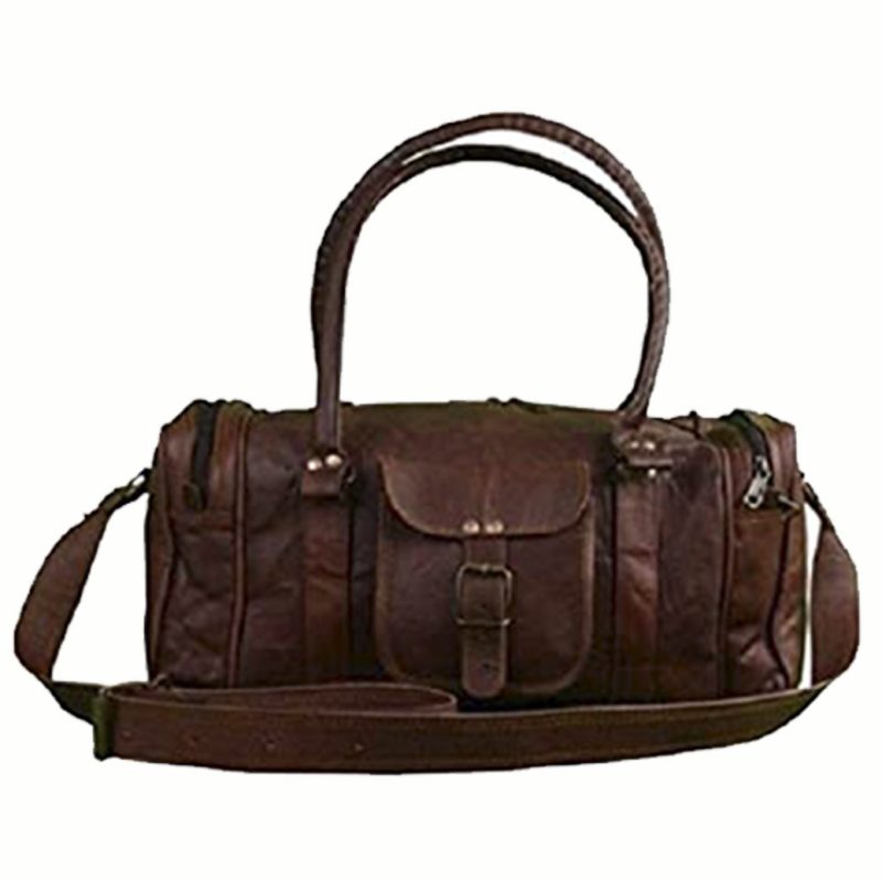 HIDE & SKIN Men’s 100% Full Grain leather Travel Bag | Weekender Bag | Duffel Bag | Gym Bag | Handcrafted with love In India