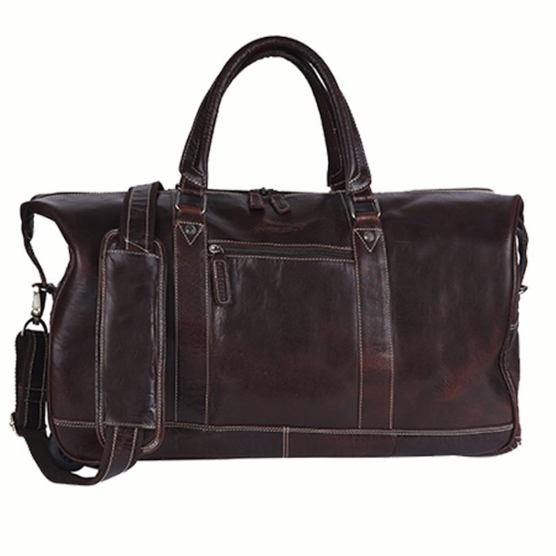 HIDE & SKIN Men’s 100% Full Grain leather Travel Bag | Weekender Bag | Duffel Bag | Gym Bag | Handcrafted with love In India