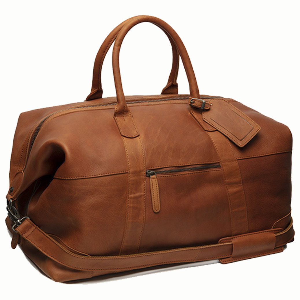 HIDE & SKIN Men’s 100% Full Grain leather Travel Bag | Weekender Bag | Duffel Bag | Gym Bag | Handcrafted with love In India