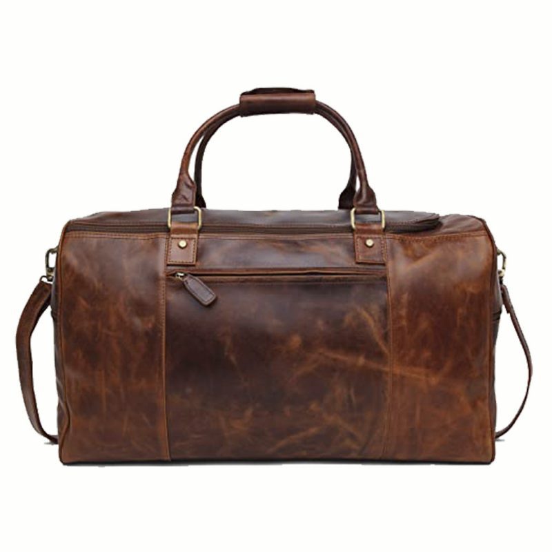 HIDE & SKIN Men’s 100% Full Grain leather Travel Bag | Weekender Bag | Duffel Bag | Gym Bag | Handcrafted with love In India