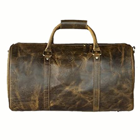 HIDE & SKIN Men’s 100% Full Grain leather Travel Bag | Weekender Bag | Duffel Bag | Gym Bag | Handcrafted with love In India